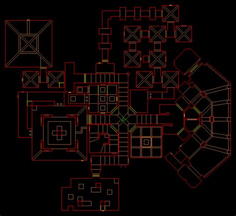 Nintendo 64 Doom 64 level 05, TECH CENTER: Level map