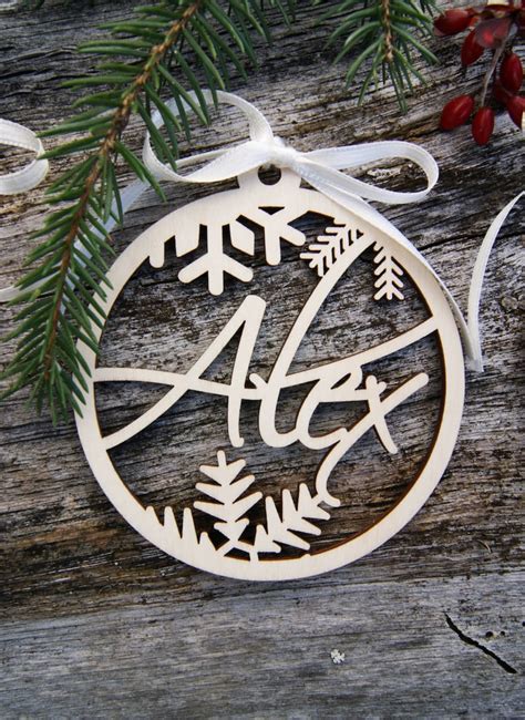 Personalized Wooden Christmas Tree Ornament With Name - Etsy