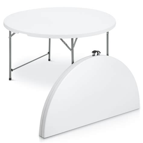 MoNiBloom 4.5Ft Foldable Round Table, Heavy Duty Plastic, Lightweight ...