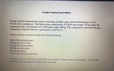 Solved Design a power transmission system consisting of | Chegg.com