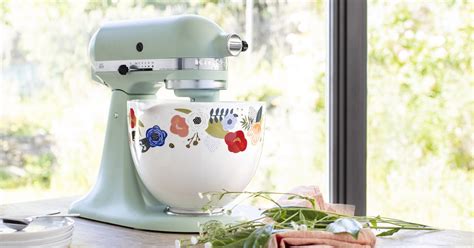 These New KitchenAid Stand Mixer Ceramic Bowls Feature Floral Patterns For Spring Baking