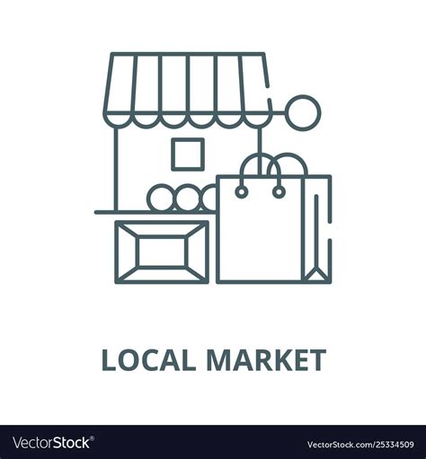 Local market line icon linear concept Royalty Free Vector