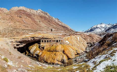 Puente del Inca and abandoned spa hotel, Mendoza, Argentina