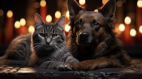 Premium Photo | Cat_and_dog_best_friends_taking_a_selfieHD 8K wallpaper Stock Photographic Image