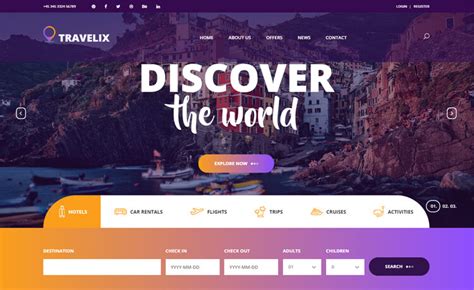 Travelix - Free Bootstrap 4 HTML5 Travel Agency Website Template