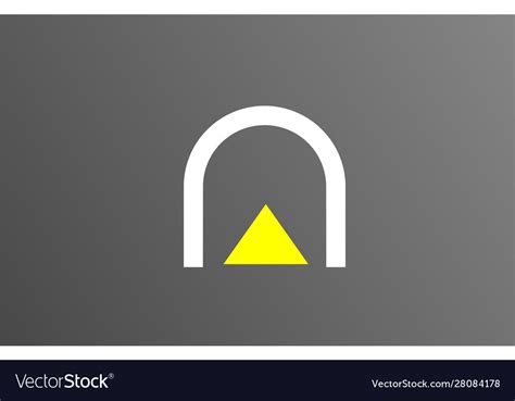 Grey white yellow letter a alphabet logo design Vector Image