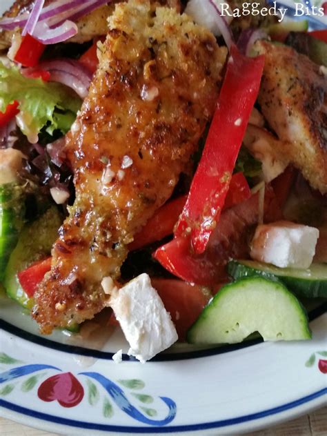 Warm Chicken Salad with Pesto and Cranberry Dressing - Raggedy Bits