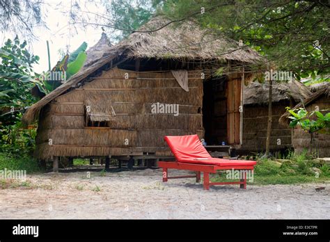 Beach bungalow at sunset in Cambodia Stock Photo - Alamy