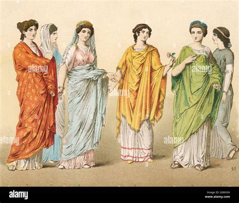 Patrician ladies and a servant Date: ANCIENT ROME Stock Photo - Alamy