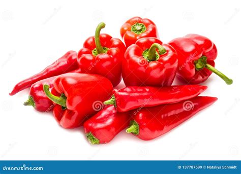 Red Paprika on a White Background. Isolate Stock Image - Image of fresh, varieties: 137787599