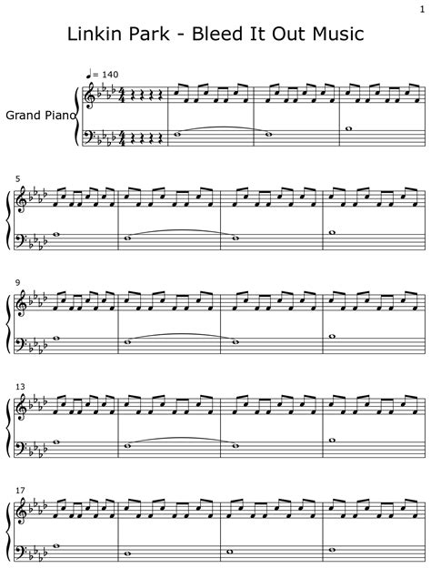 Linkin Park - Bleed It Out Music - Sheet music for Piano