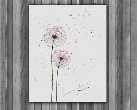 Illustration – Dandelion art print Printable Watercolor poster – a unique product by Irene913 on ...