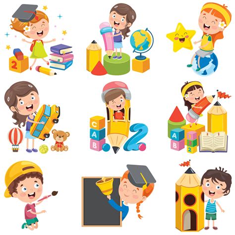 Cartoon Kid Characters Doing Various Activities 913528 Vector Art at Vecteezy