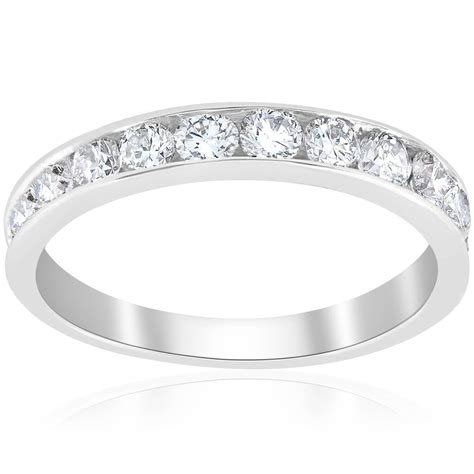 Pompeii3 - 1ct Diamond Wedding Ring 14K White Gold Channel Set Womens Anniversary Band - Walmart ...