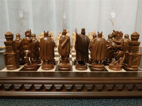 Wooden Chess set Knightsаnd The | Etsy