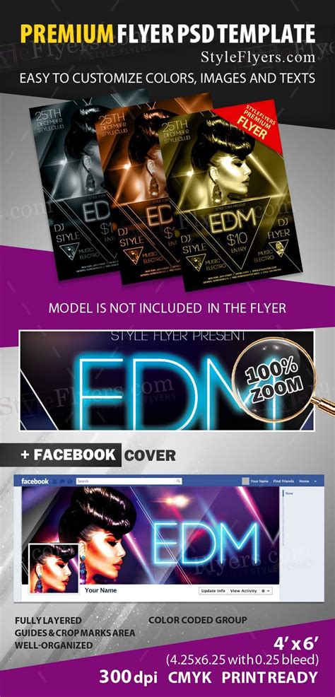 EDM PSD Flyer Template #15868 - Styleflyers