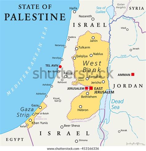 State Palestine Designated Capital East Jerusalem Stock Vector (Royalty Free) 453166336