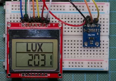 DIY Light (Lux) Meter using BH1750 sensor, Arduino and Nokia 5110 - Electronics-Lab.com