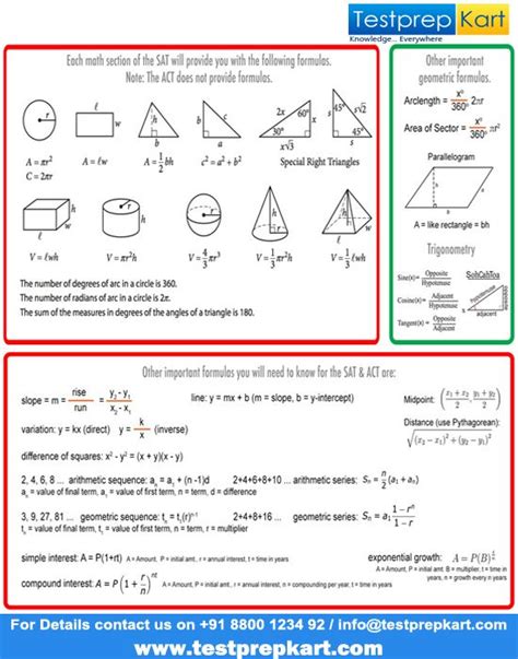 Important Geometry Formulas for SAT 2!! | Studying math, Math notes ...