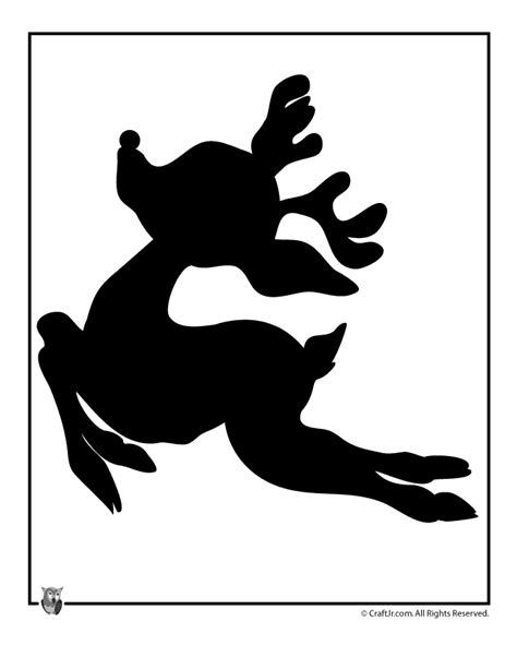 Santa's Reindeer Template - Woo! Jr. Kids Activities Silhouette Stencil, Silhouette Crafts ...