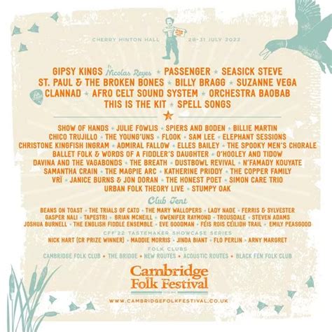 Cambridge Folk Festival: Headliners, dates and the full line-up ...