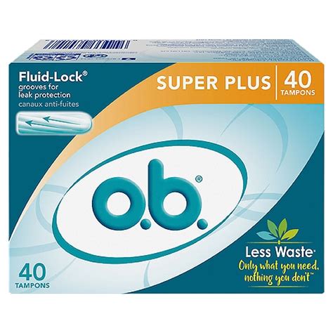 O.B. Applicator Free Digital Tampons Super Plus Absorbency - 40 Count