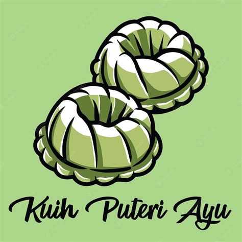 Premium Vector | Kuih puteri ayu vector cartoon illustration