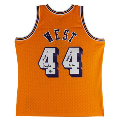 Jerry West Signed Mitchell & Ness Lakers Jersey Inscribed "NBA Top 75", "The Logo" & "HOF 1980 ...