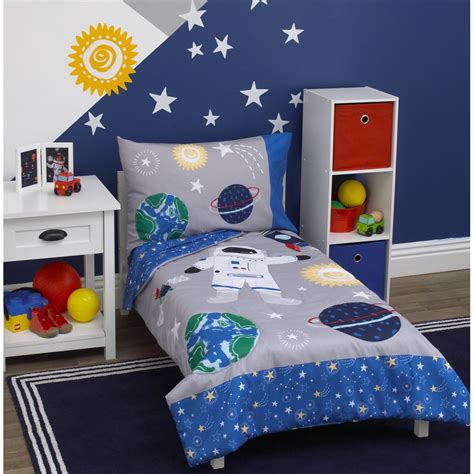 Parent's Choice 4-Piece Space Astronaut Toddler Bedding Set - Walmart ...