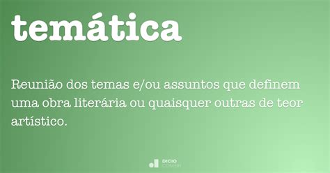 Temática - Dicio, Dicionário Online de Português