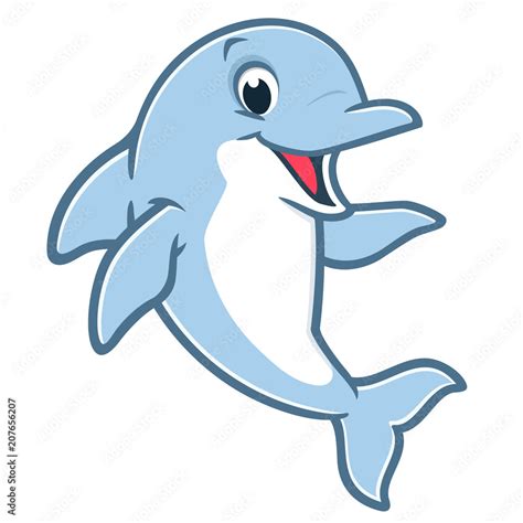 Cartoon Dolphin Stock Vector | Adobe Stock