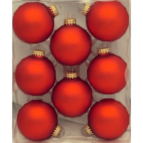 Holiday Living 8-Pack Matte Red Ball Glass Ornaments at Lowes.com