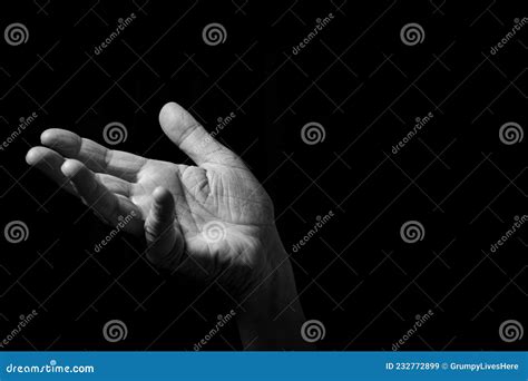 Male Hand Held Out, Gesturing with Palm Up Stock Image - Image of ...