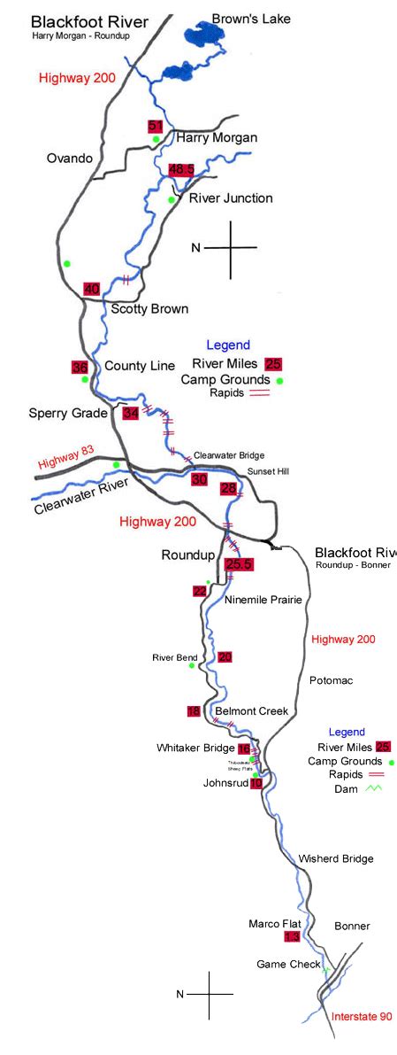 Blackfoot River Float Map - Black Sea Map