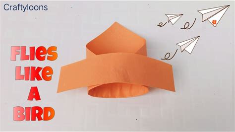 Circle glider plane. Easy flying paper aeroplane. Bird shaped paper aeroplane. Flies like a bird ...