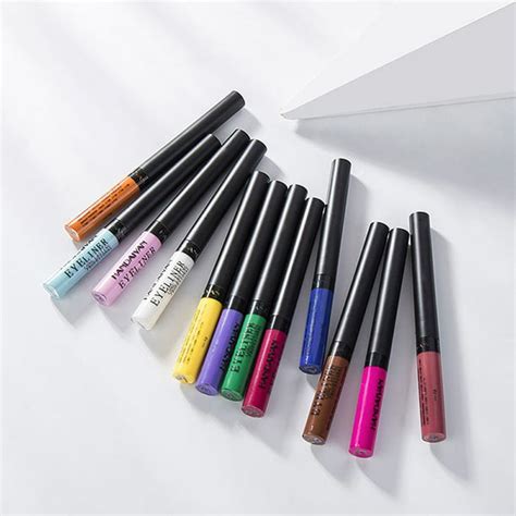 Matte Colorful Liquid Eyeliner,12 Colors Long Lasting Waterproof Eyeliner Professional Bright ...