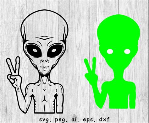 Alien Peace Sign svg png ai eps dxf DIGITAL FILES for | Etsy