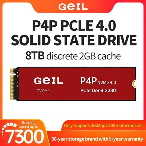 GeIL P4P M2 SSD 8T Internal Solid State Drive M.2 NVME 1.4 PCIe 4.0 Gen 4X4 2280 For Desktop 2GB ...