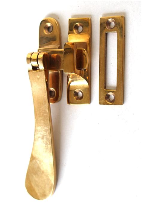 Lovely Brass Window Casement Lock Latch Set with Flat Handle - The Kings Bay