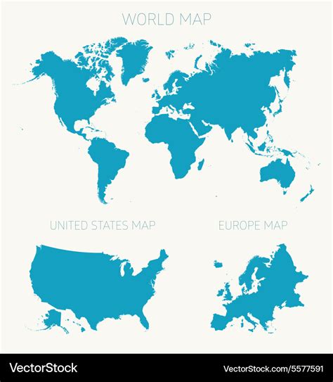 Set world american europe map Royalty Free Vector Image