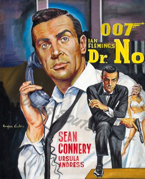 Dr. No 1962 James Bond movie poster painting Sean Connery