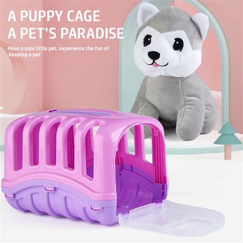 Children's Plush Puppy Toy With Cage - Toys & Games - Temu