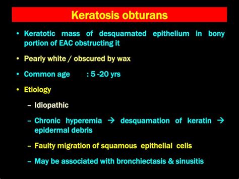 Keratosis Obturans | PPT