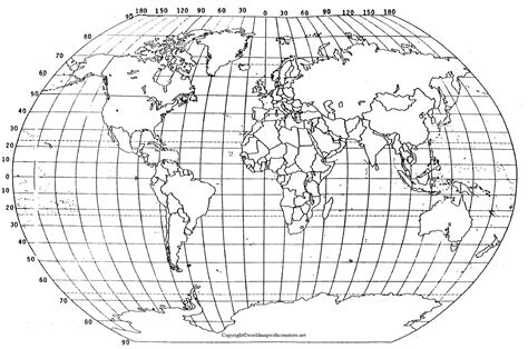 4 Free Printable World Map with Latitude and Longitude | World Map With Countries