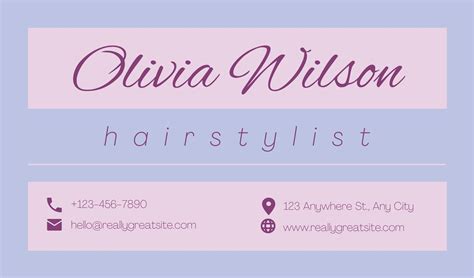 Hair Stylist Professional Business Cards