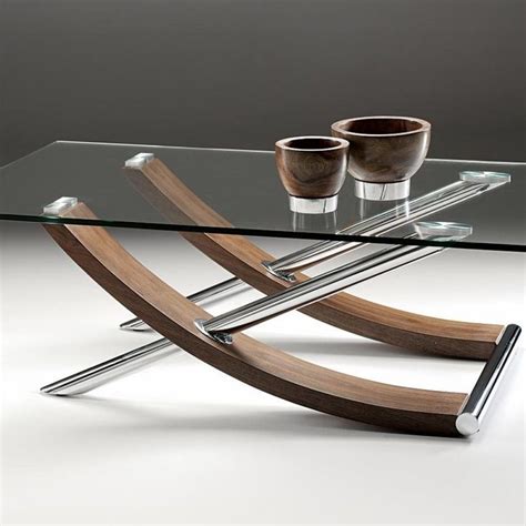 Glass Chrome And Wood Coffee Table | Modern glass coffee table, Rectangular glass coffee table ...