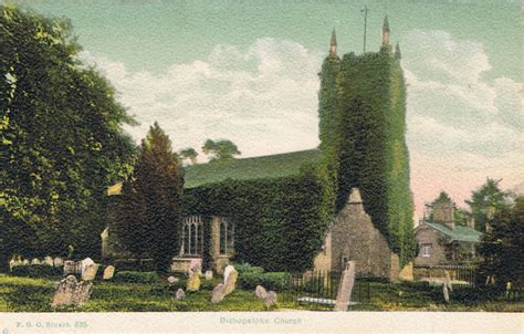 Edwardian postcard by F.G.O. Stuart of Bishopstoke Church, Hants