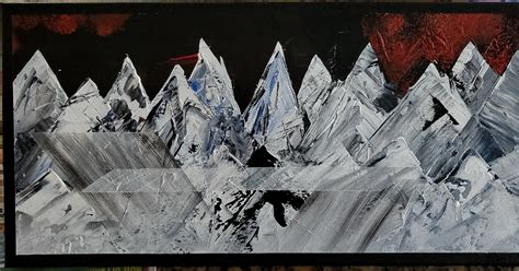 Kid A cover. My Stanley Donwood attempt. 10x20, Acrylic. : r/radiohead