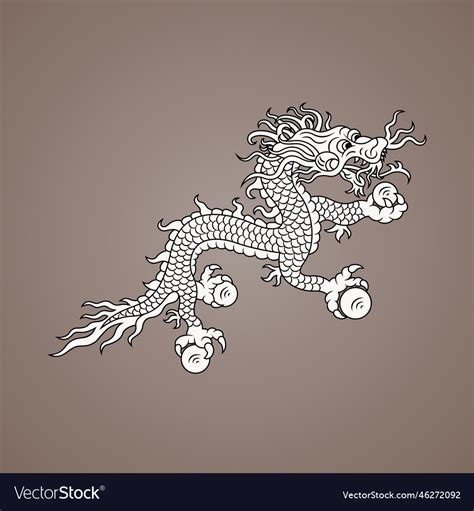 Dragon from the flag of bhutan Royalty Free Vector Image