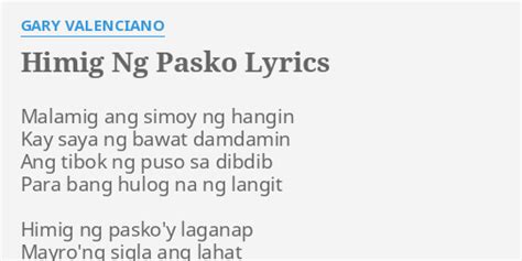 "HIMIG NG PASKO" LYRICS by GARY VALENCIANO: Malamig ang simoy ng...